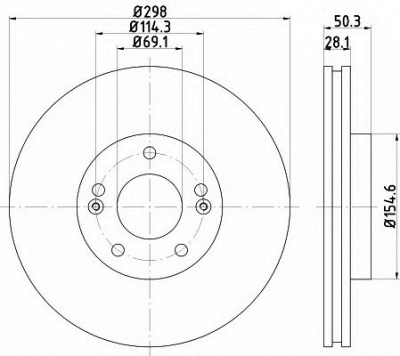 HELLA PAGID 8dd355119251 -  Тормозной диск
